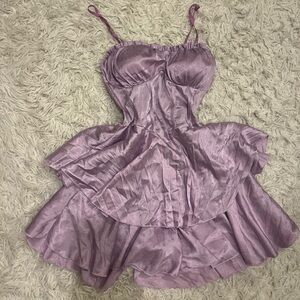 Lilac Tiered Mini Dress/Romper Small Medium